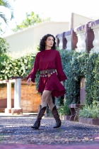 Vestido Curto Fluido Marsala