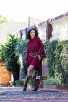 Vestido Curto Fluido Marsala