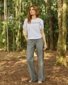 Calça Shape Reto Cinza