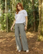 Calça Shape Reto Cinza