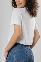 Camiseta Básica Easy Branca Gola Redonda Algodão Egípcio