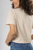 Camiseta Básica Easy Bege Gola Redonda Algodão Egípcio